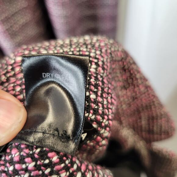 Aqua Tank Fit and Flare Dress and Matching Jacket Black Pink Tweed, L - Picture 7 of 12